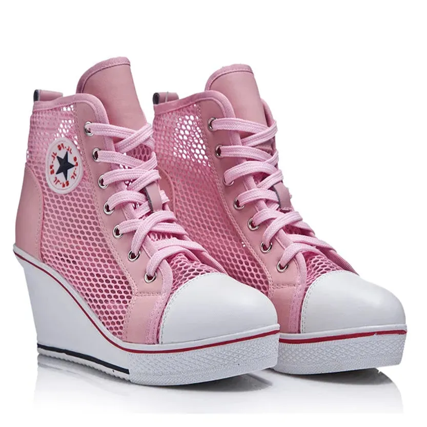 Funki Buys | Boots | Women's High Top Mesh Platform Sneakers