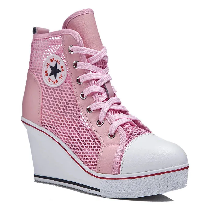 Funki Buys | Boots | Women's High Top Mesh Platform Sneakers