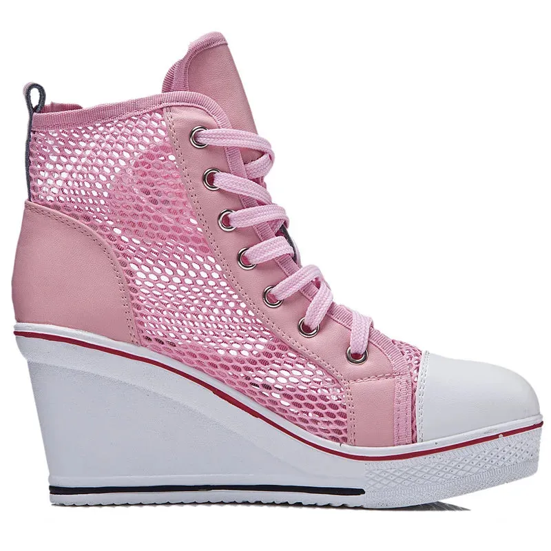 Funki Buys | Boots | Women's High Top Mesh Platform Sneakers