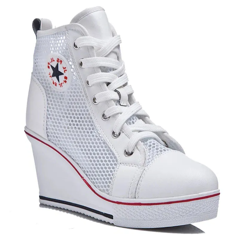 Funki Buys | Boots | Women's High Top Mesh Platform Sneakers