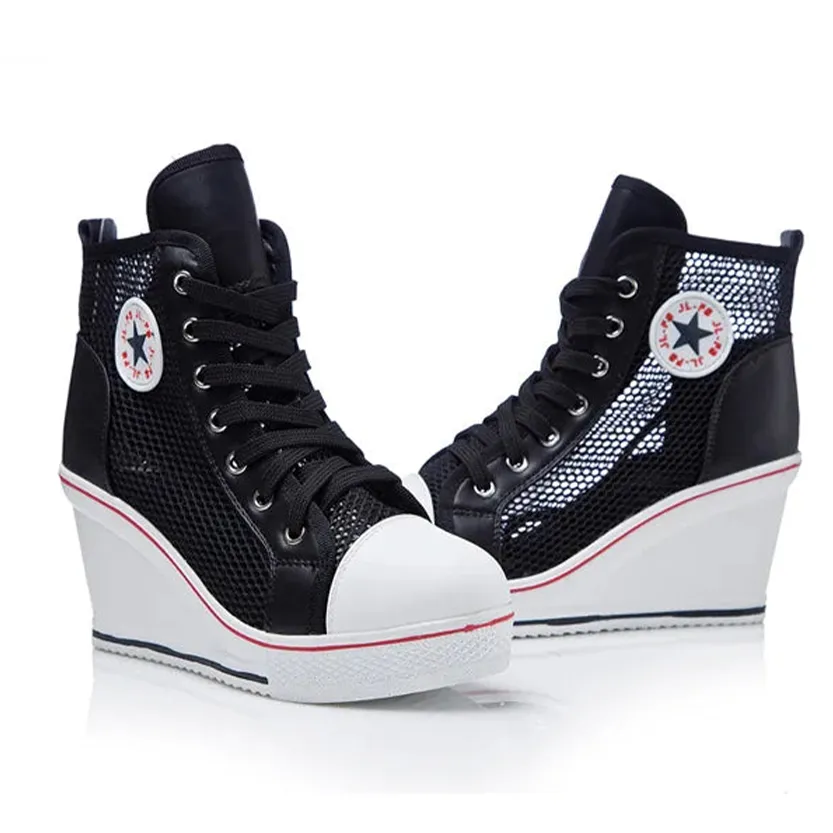 Funki Buys | Boots | Women's High Top Mesh Platform Sneakers