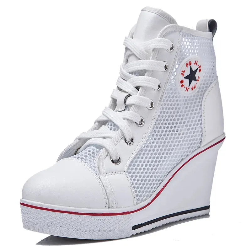 Funki Buys | Boots | Women's High Top Mesh Platform Sneakers