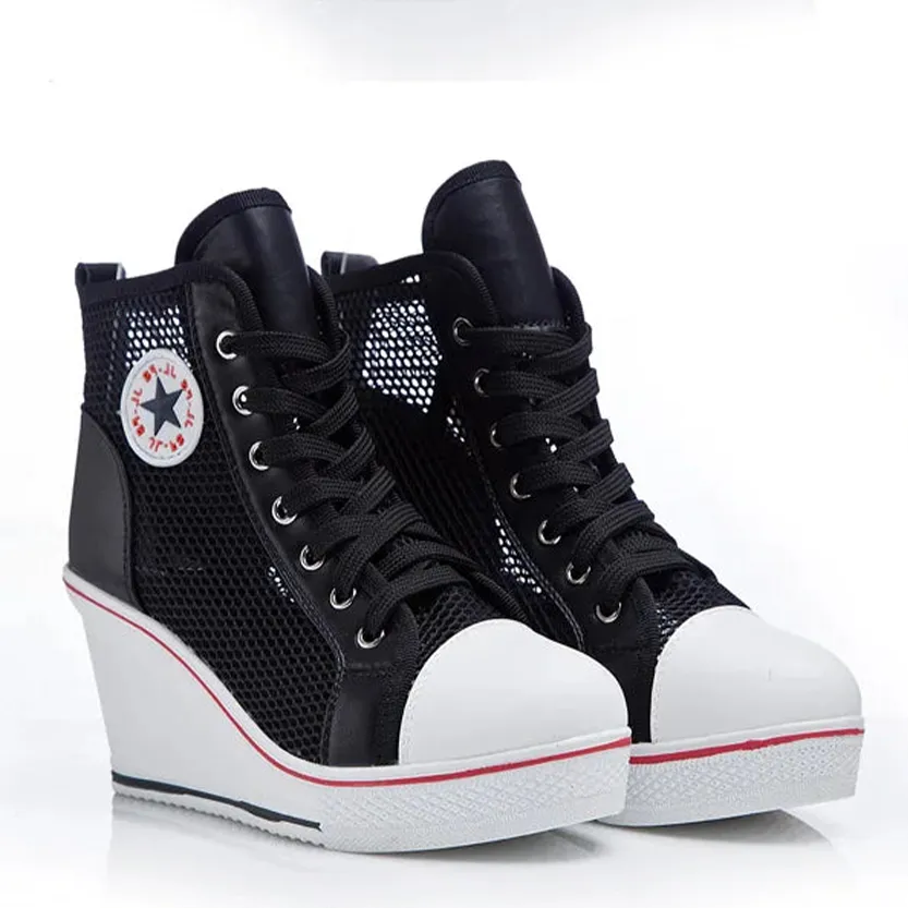 Funki Buys | Boots | Women's High Top Mesh Platform Sneakers