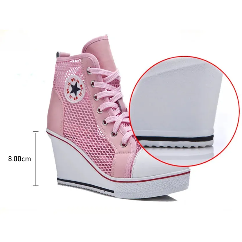 Funki Buys | Boots | Women's High Top Mesh Platform Sneakers