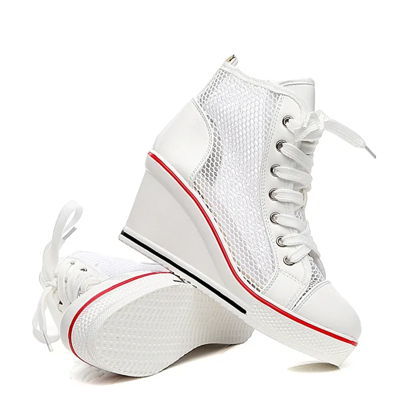 Funki Buys | Boots | Women's High Top Mesh Platform Sneakers