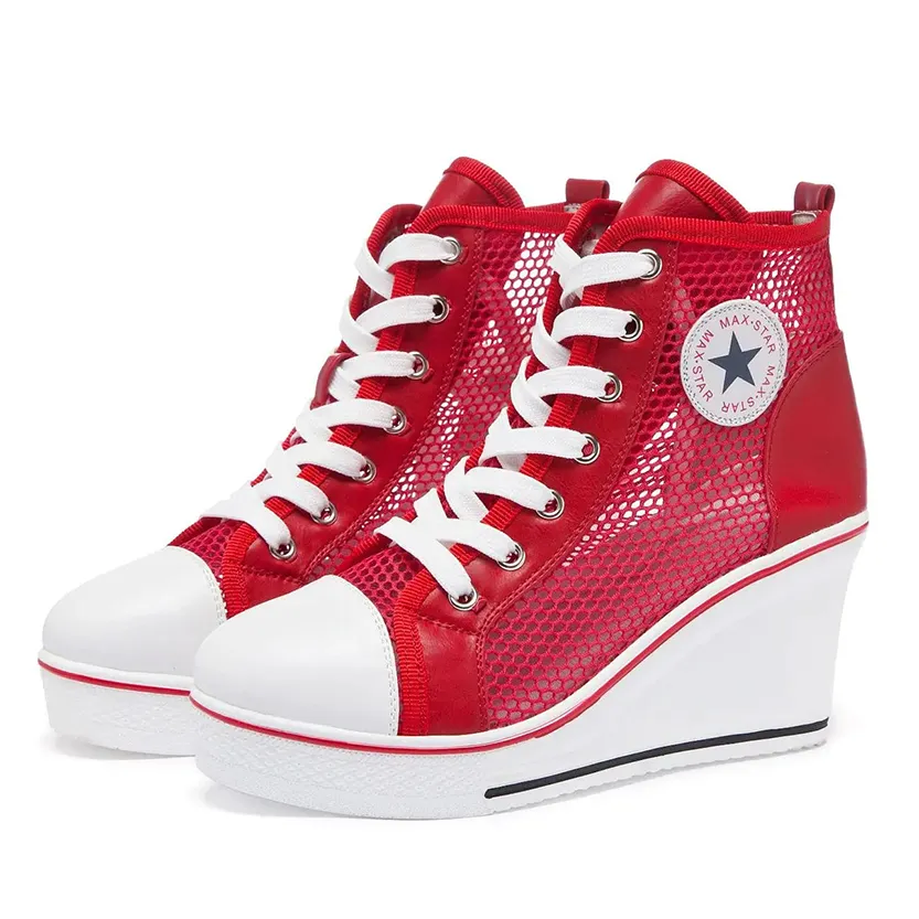 Funki Buys | Boots | Women's High Top Mesh Platform Sneakers