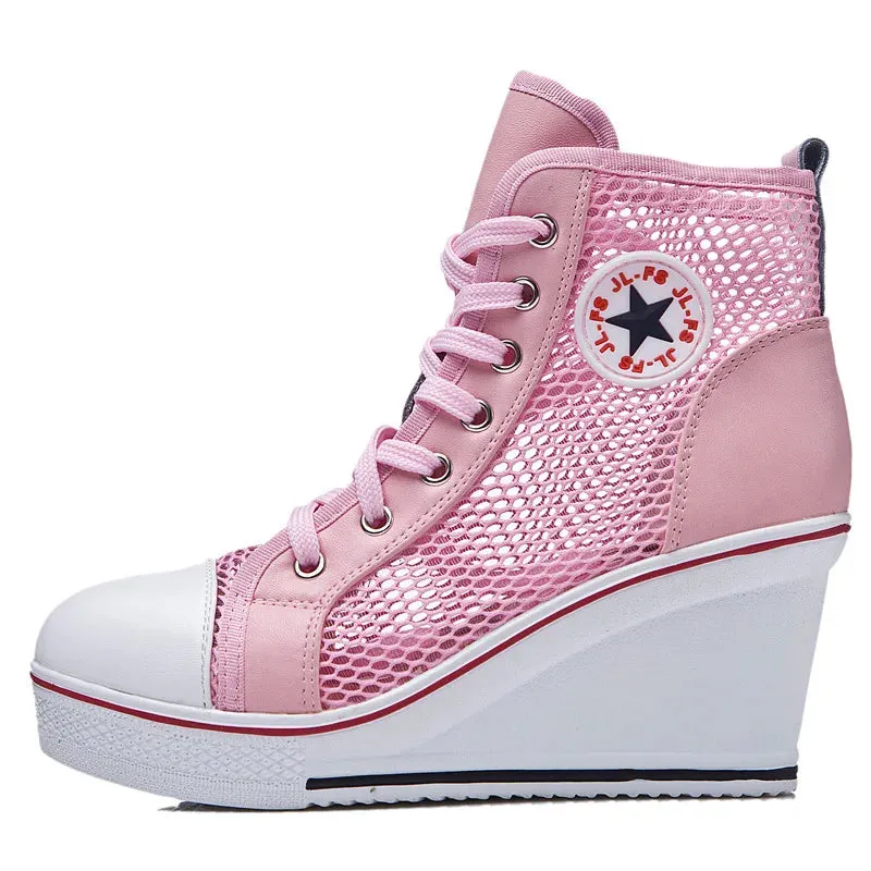 Funki Buys | Boots | Women's High Top Mesh Platform Sneakers