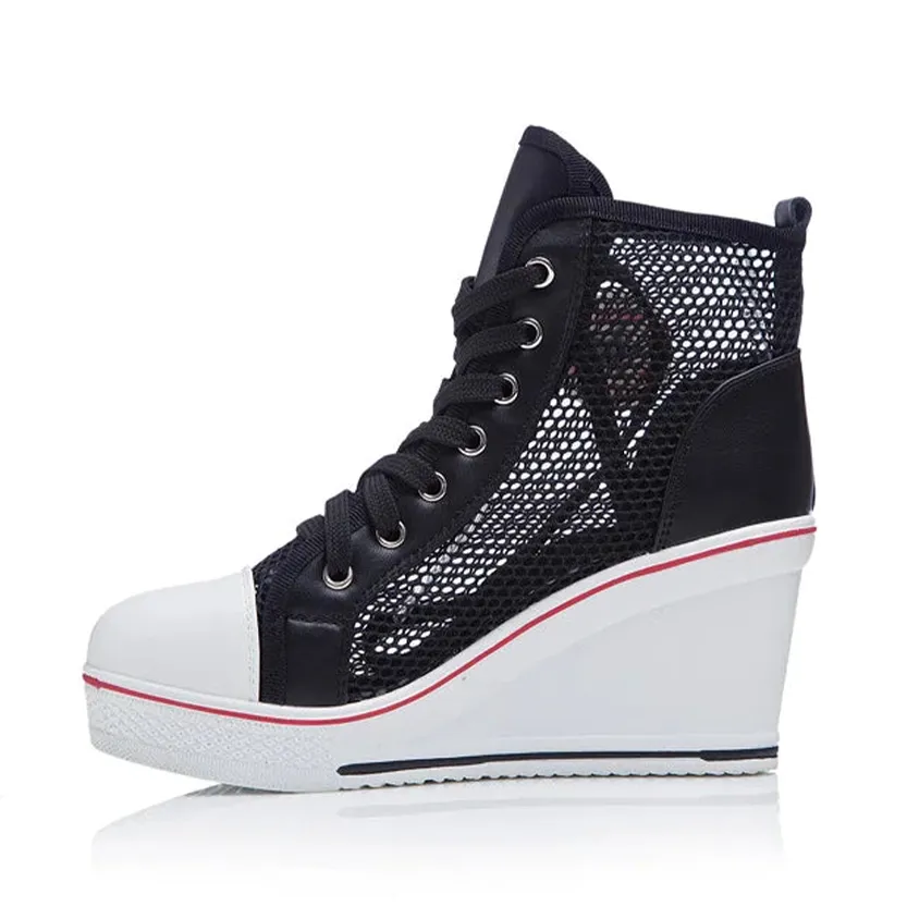 Funki Buys | Boots | Women's High Top Mesh Platform Sneakers