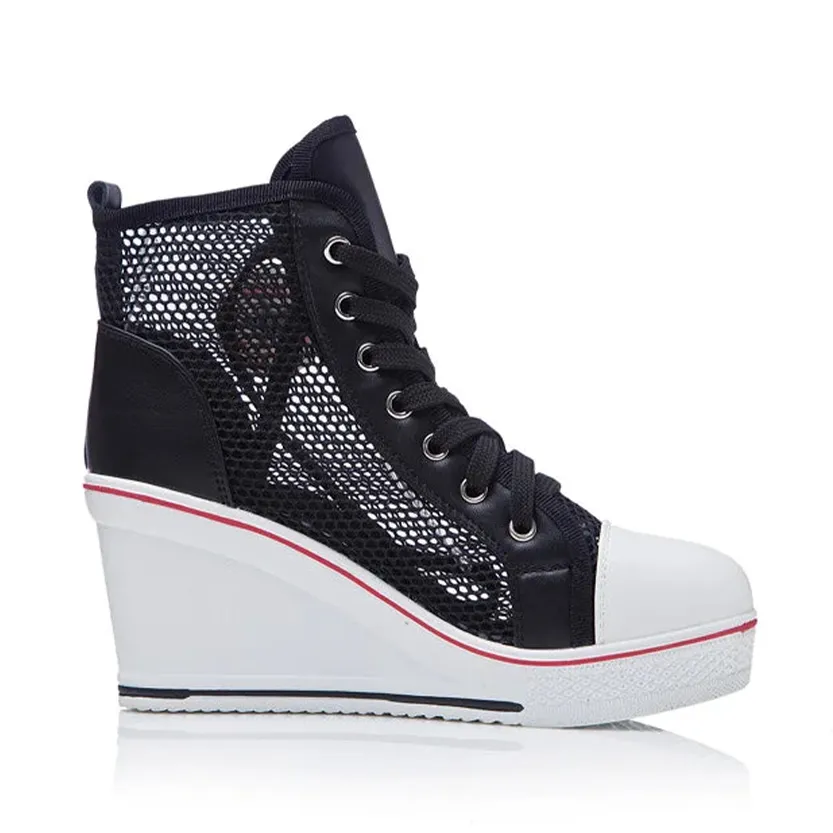 Funki Buys | Boots | Women's High Top Mesh Platform Sneakers