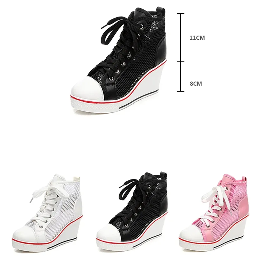 Funki Buys | Boots | Women's High Top Mesh Platform Sneakers