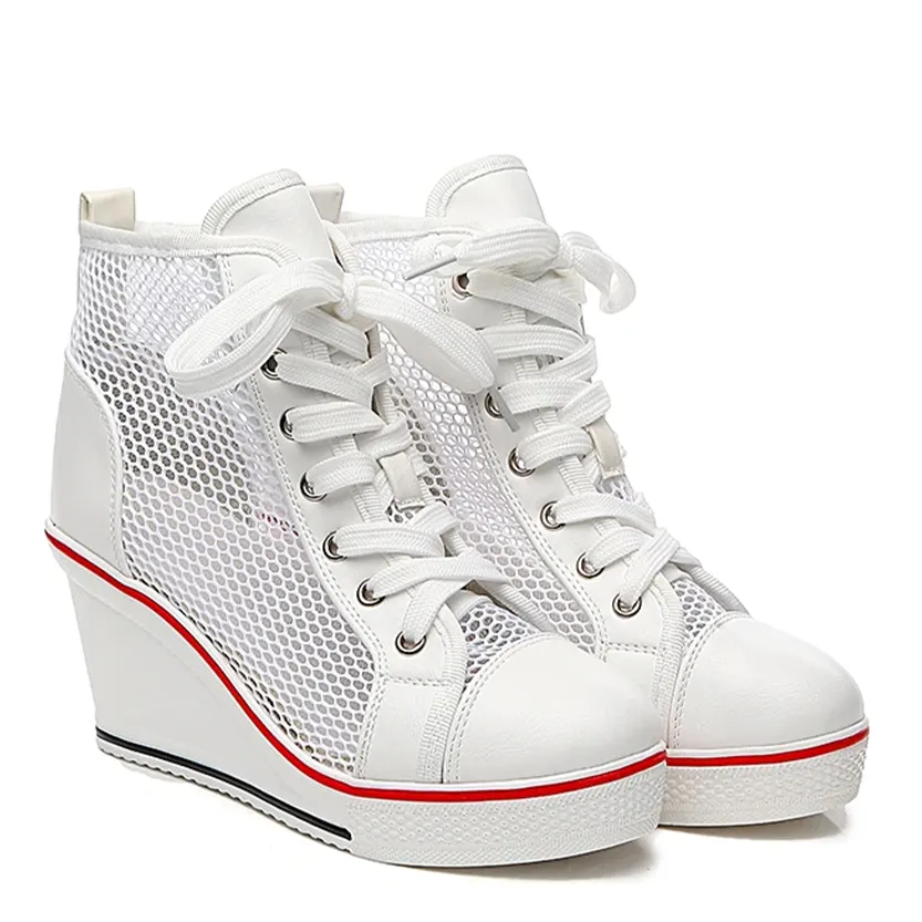 Funki Buys | Boots | Women's High Top Mesh Platform Sneakers