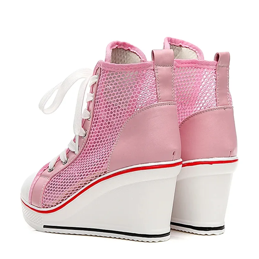 Funki Buys | Boots | Women's High Top Mesh Platform Sneakers