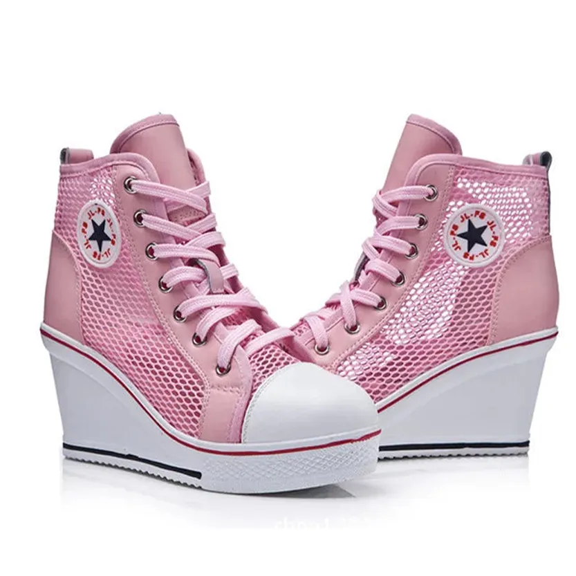 Funki Buys | Boots | Women's High Top Mesh Platform Sneakers