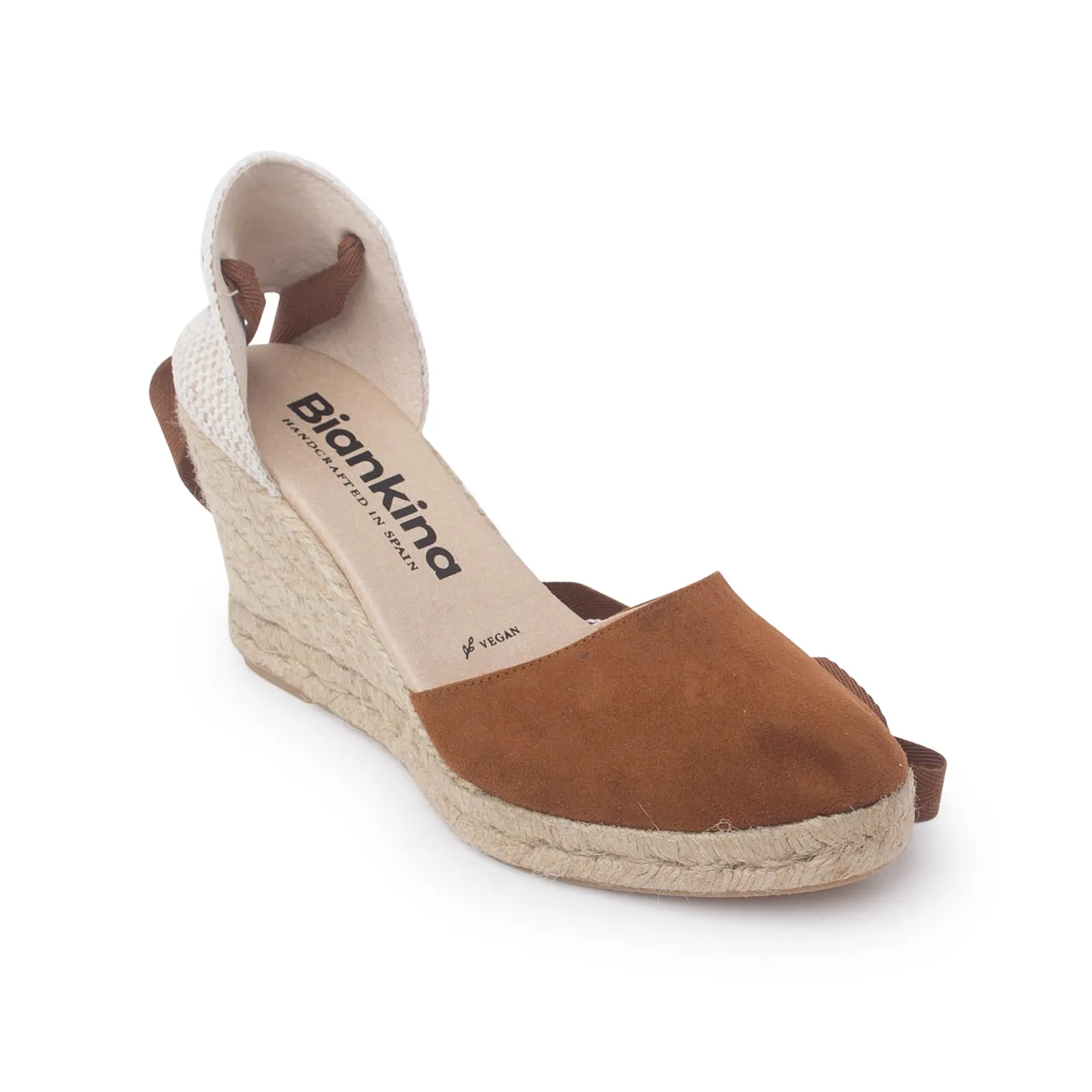 Galera Vegan Suede Espadrille Wedges - Caramel