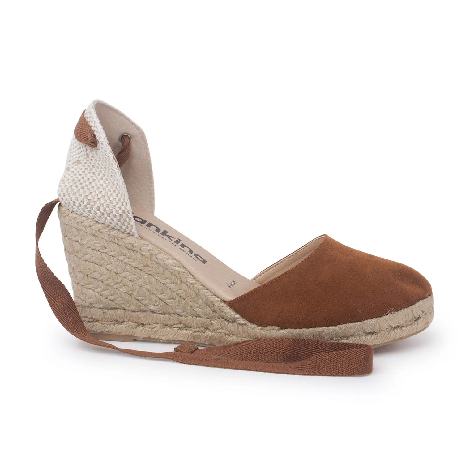 Galera Vegan Suede Espadrille Wedges - Caramel