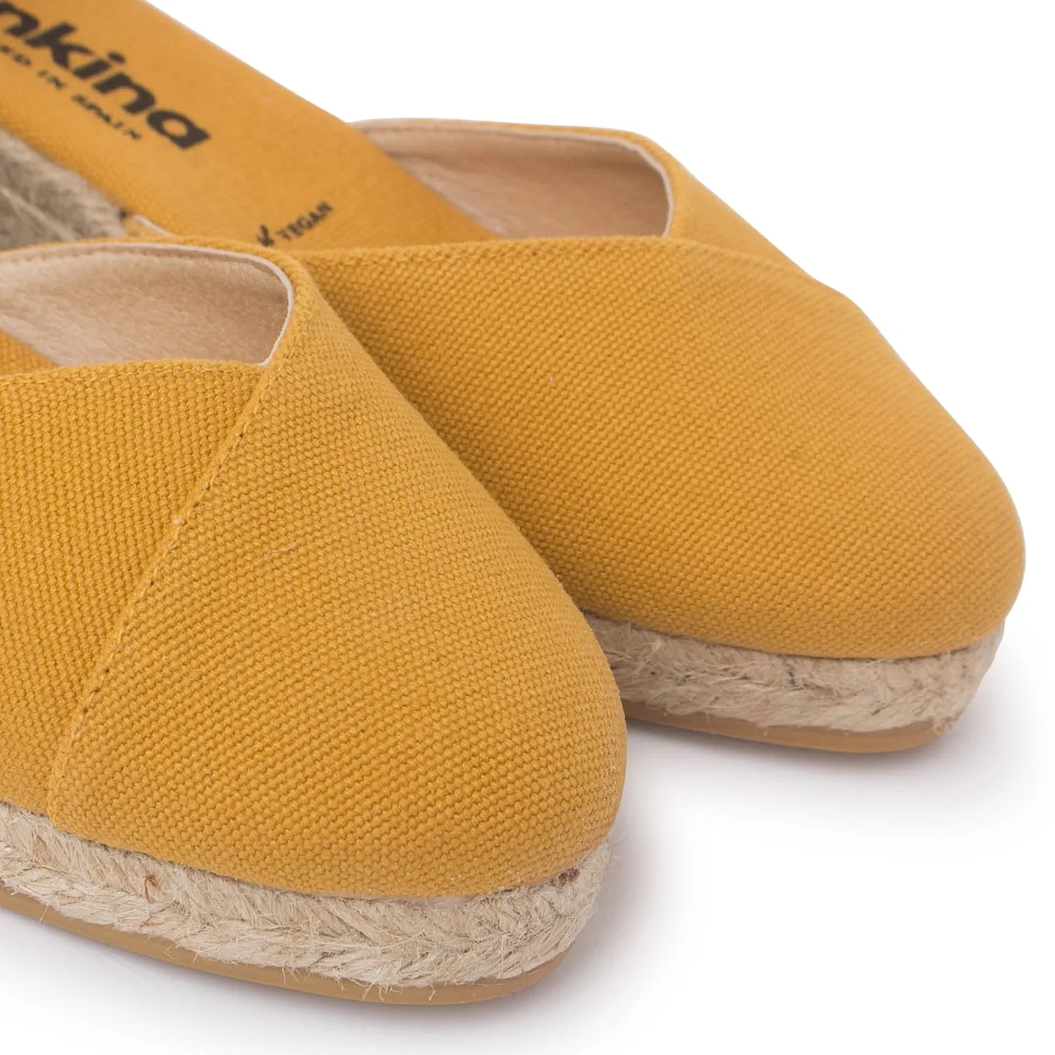 Girona Eco Canvas Vegan Espadrille Wedges - Yellow Tuscany