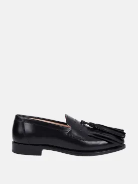 Grenda tassel front loafer in black leather