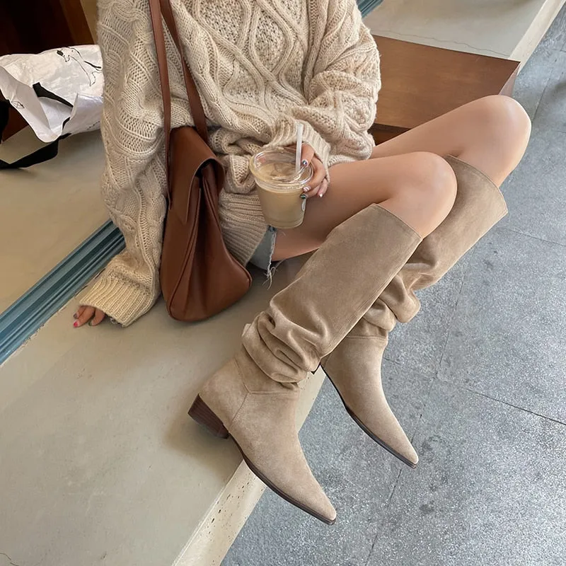 Hera Suede Knee High Boots - 2 Colors