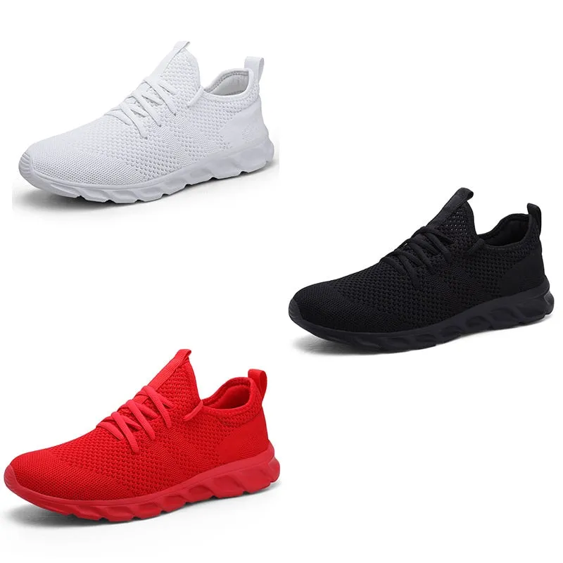 Hnzxzm Hot-selling Classic Casual Sneakers for Men's Mesh Breathable Elastic Lace Shoes Male Workout Sports Running Shoes 48