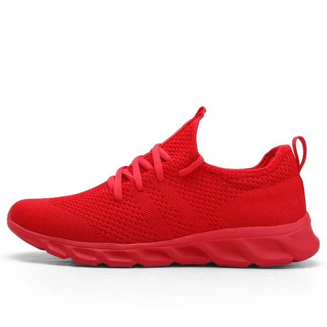 Hnzxzm Hot-selling Classic Casual Sneakers for Men's Mesh Breathable Elastic Lace Shoes Male Workout Sports Running Shoes 48