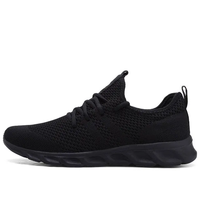 Hnzxzm Hot-selling Classic Casual Sneakers for Men's Mesh Breathable Elastic Lace Shoes Male Workout Sports Running Shoes 48