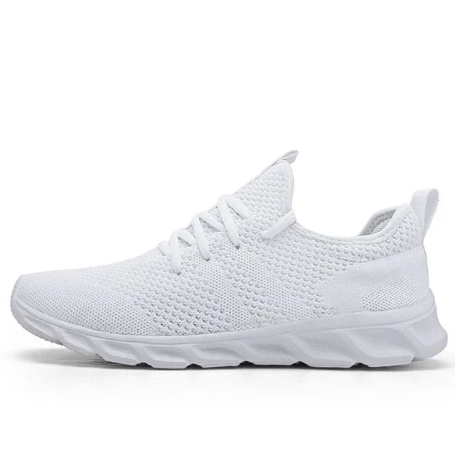 Hnzxzm Hot-selling Classic Casual Sneakers for Men's Mesh Breathable Elastic Lace Shoes Male Workout Sports Running Shoes 48