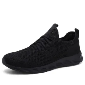 Hnzxzm Hot-selling Classic Casual Sneakers for Men's Mesh Breathable Elastic Lace Shoes Male Workout Sports Running Shoes 48