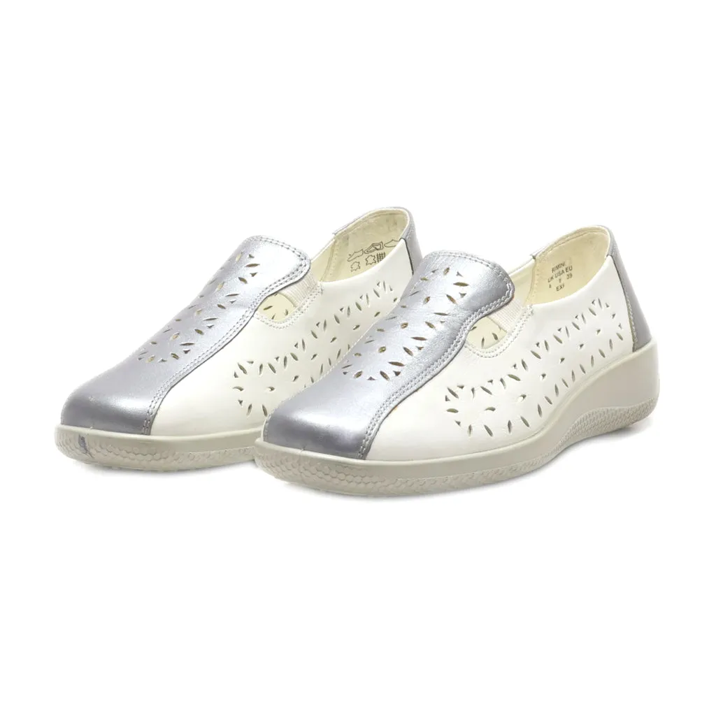 Hotter Slip Ons Leather White Colour For Women