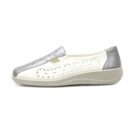 Hotter Slip Ons Leather White Colour For Women