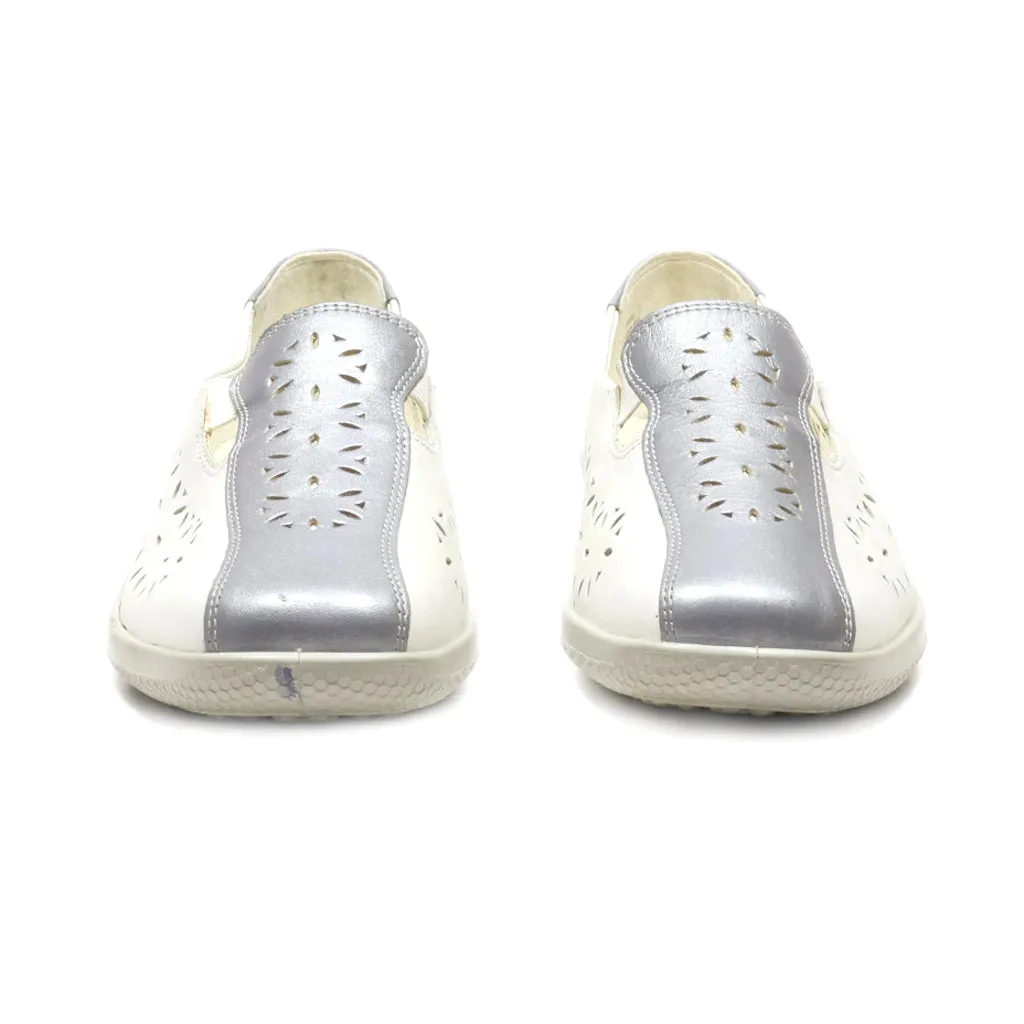 Hotter Slip Ons Leather White Colour For Women