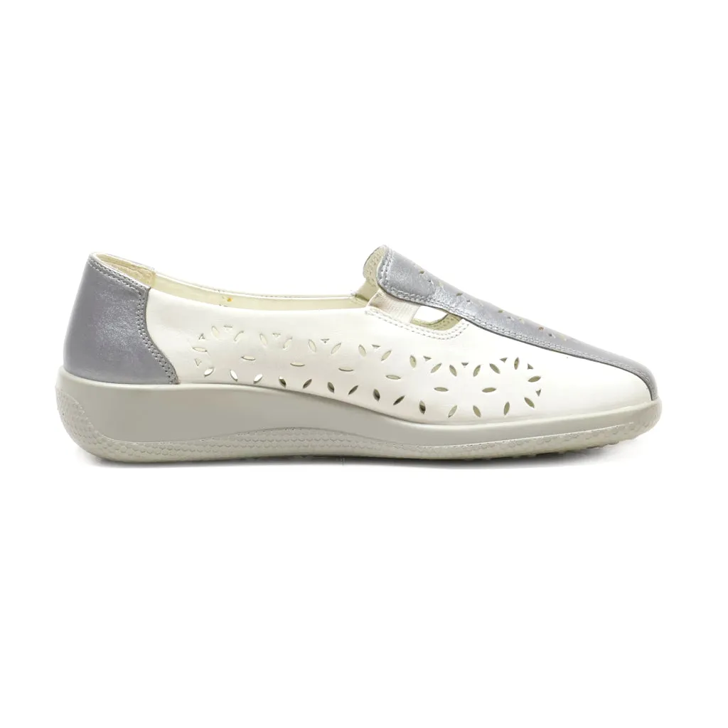 Hotter Slip Ons Leather White Colour For Women