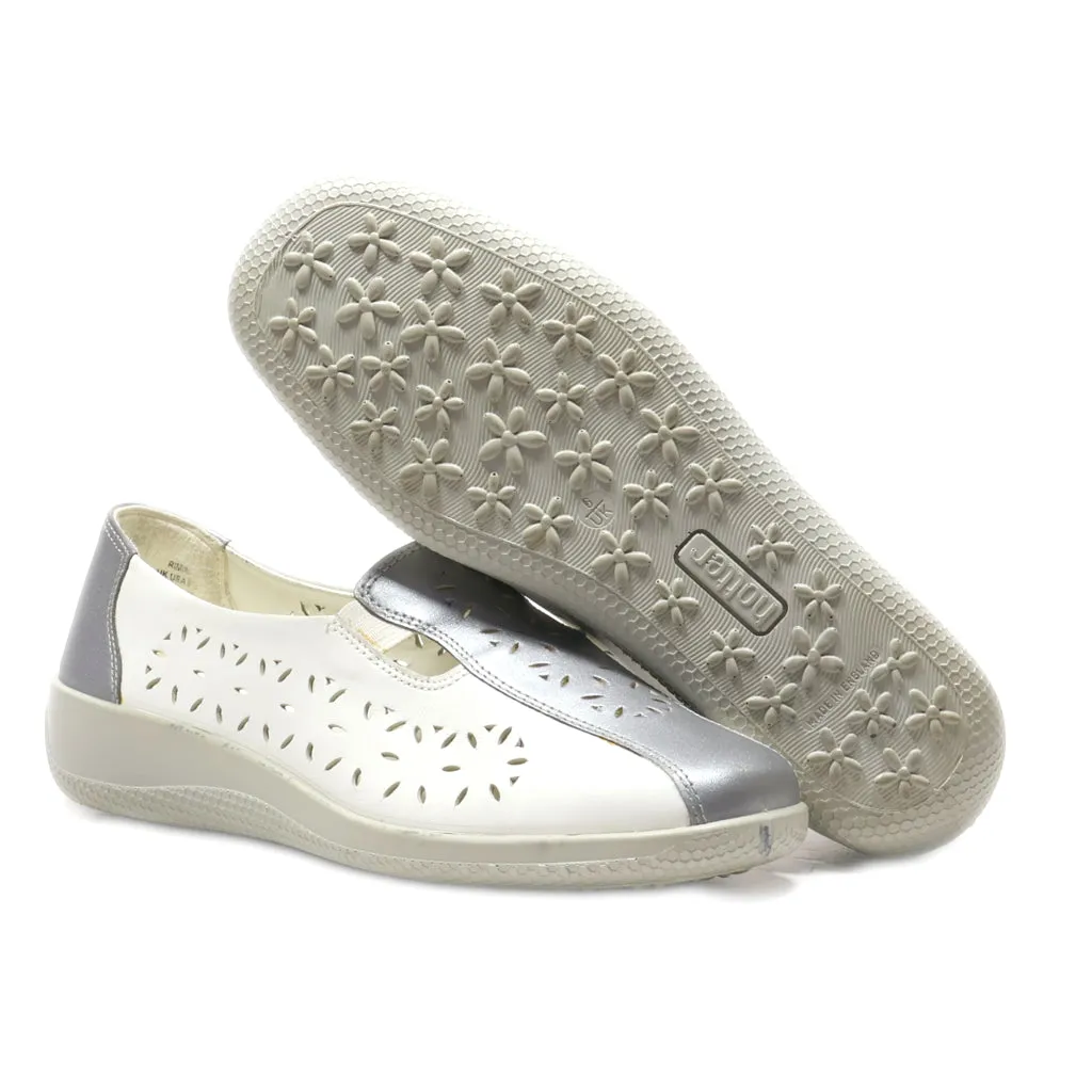 Hotter Slip Ons Leather White Colour For Women