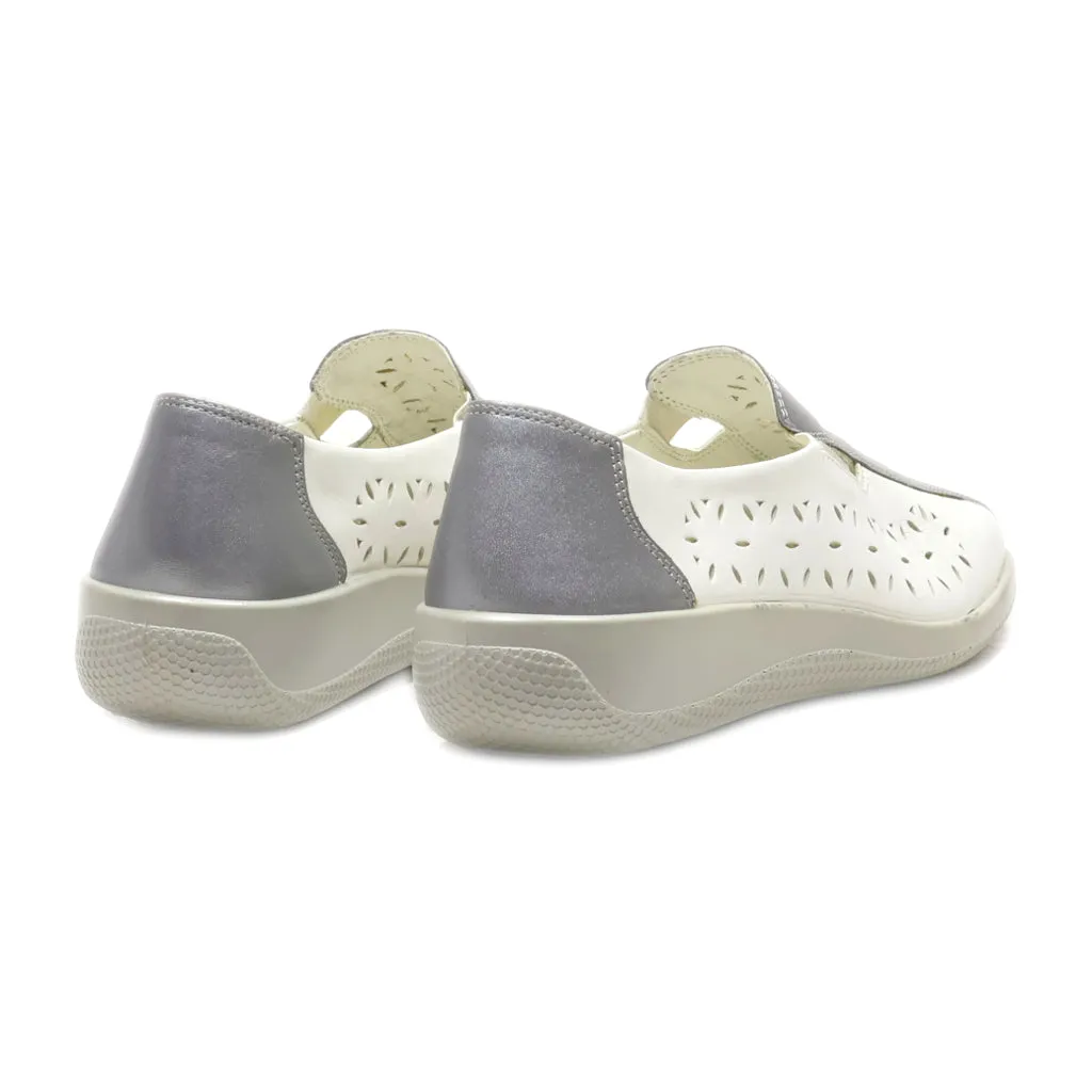 Hotter Slip Ons Leather White Colour For Women