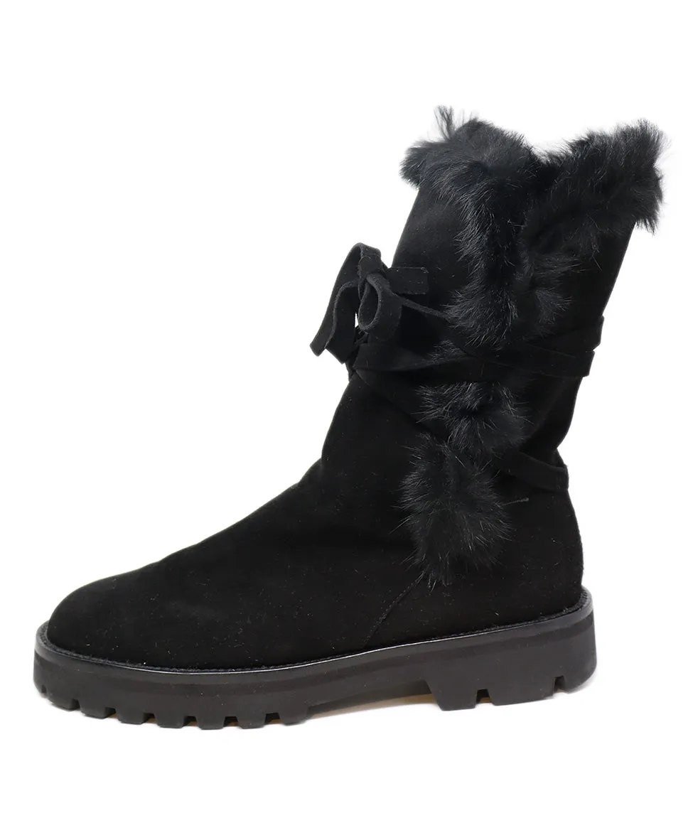 Ilga Black Suede & Fur Boots sz 9.5