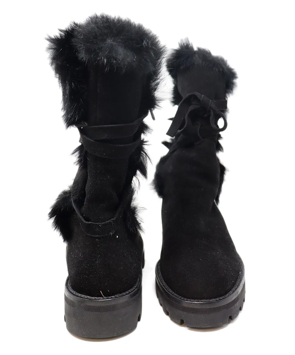 Ilga Black Suede & Fur Boots sz 9.5