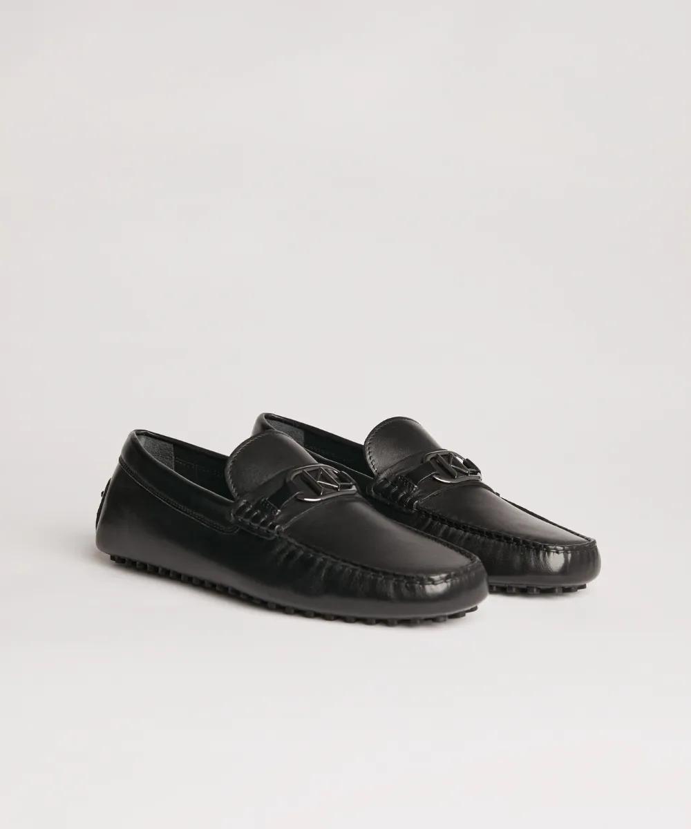 KARL LAGERFELD HAGAN KL BIT LOGO DRIVER LOAFERS