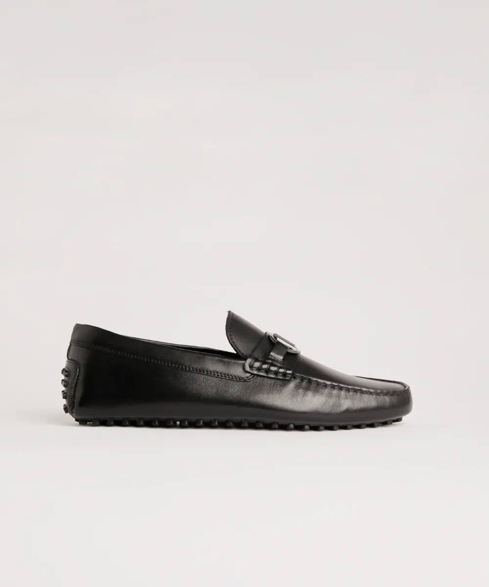 KARL LAGERFELD HAGAN KL BIT LOGO DRIVER LOAFERS