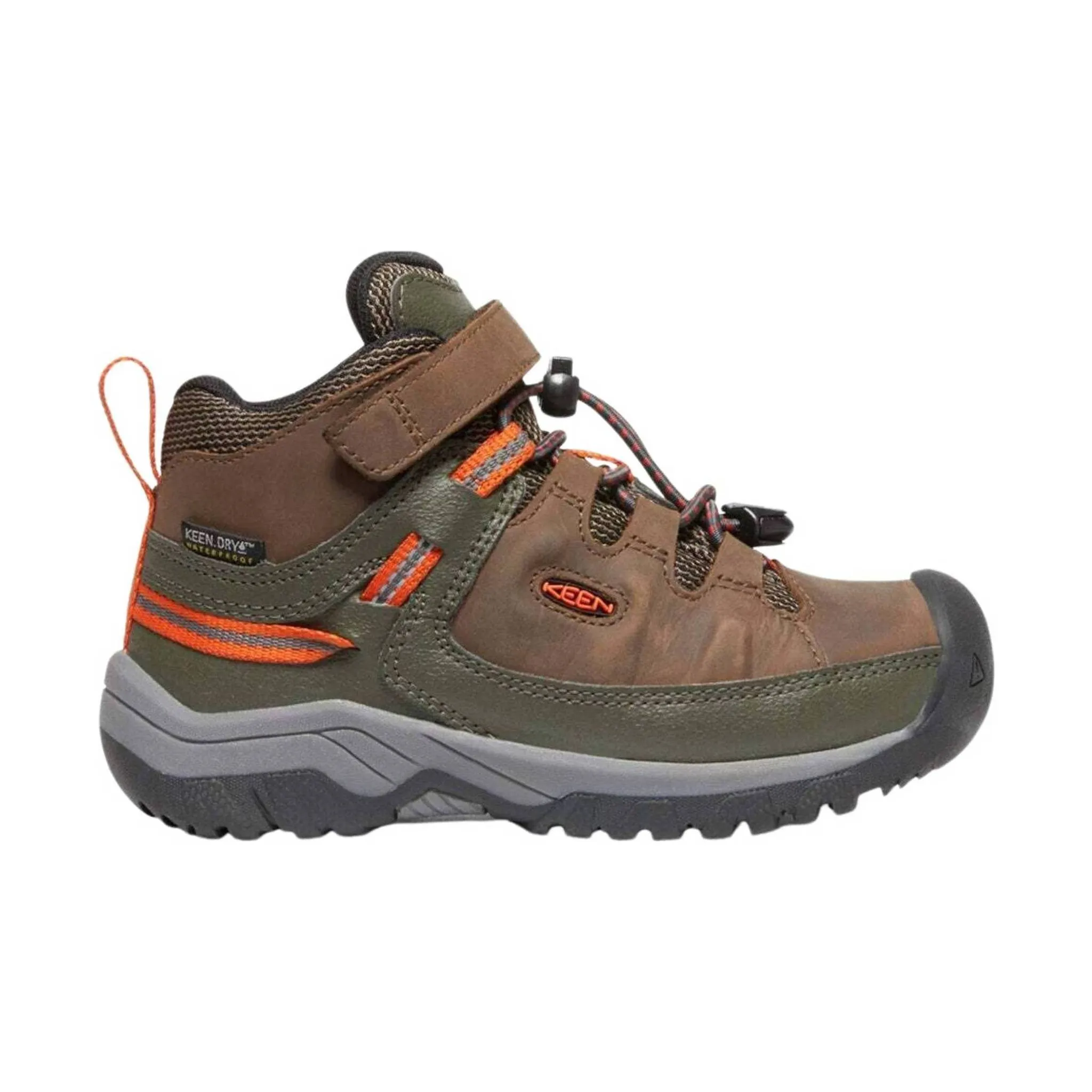 KEEN Little Kids' Targhee Waterproof Boot - Dark Earth/Forest Night