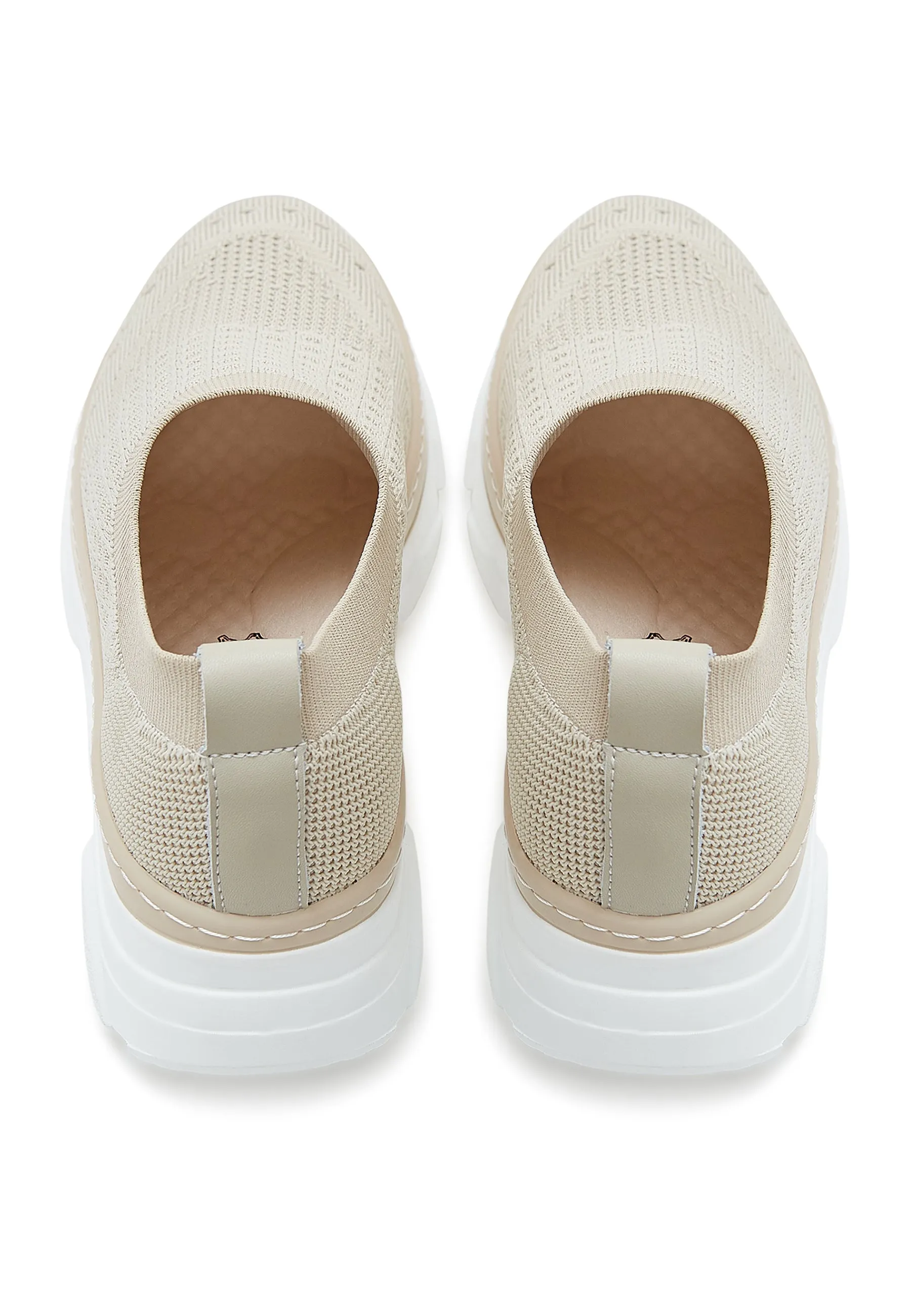 Knit Slip-On Sneakers - Beige