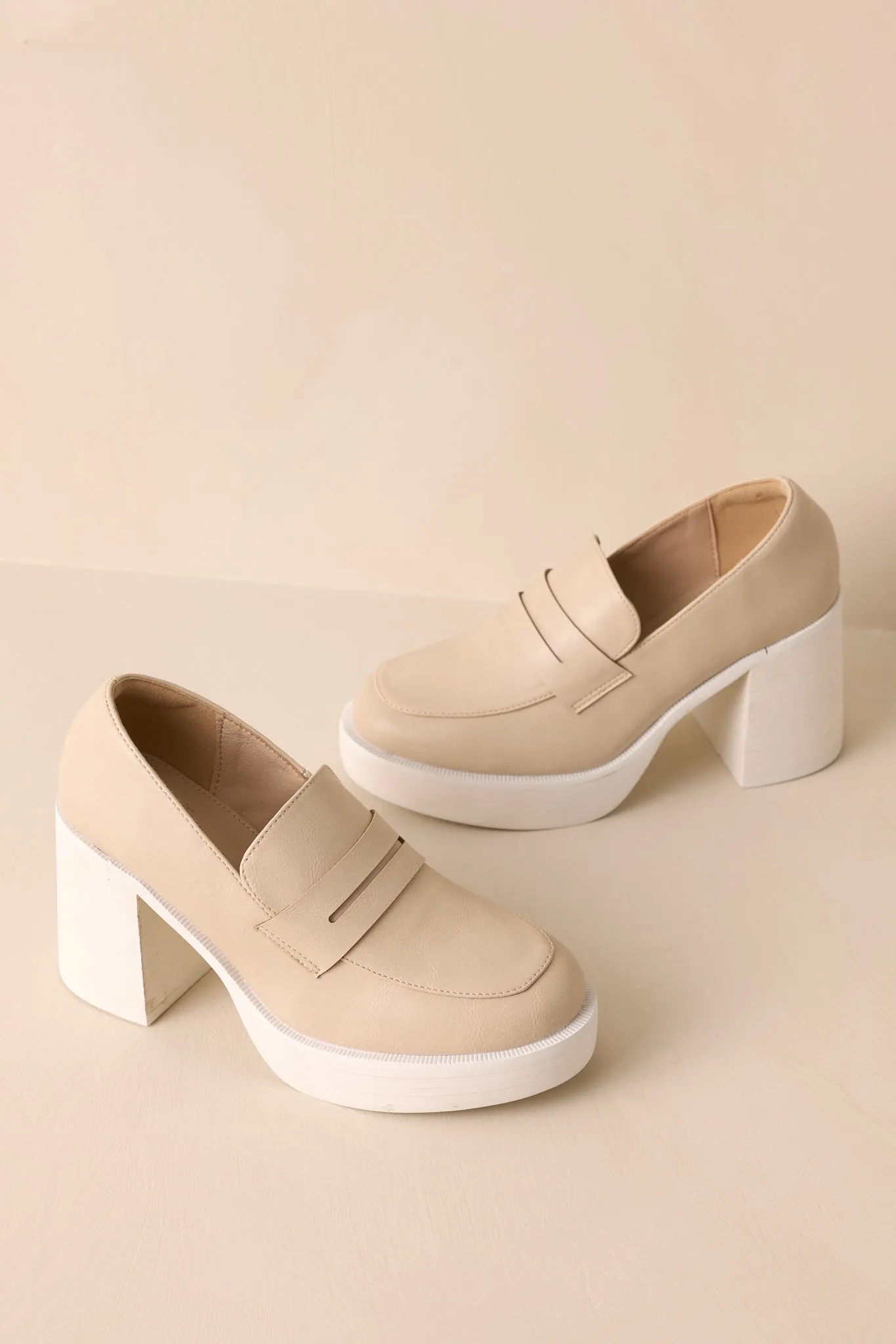 Like What I Like Beige Platform Loafer