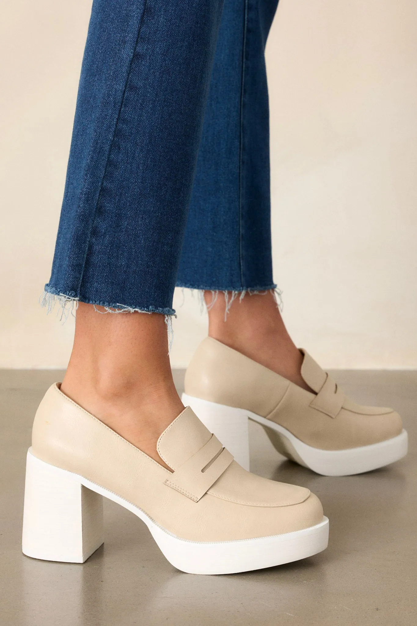 Like What I Like Beige Platform Loafer