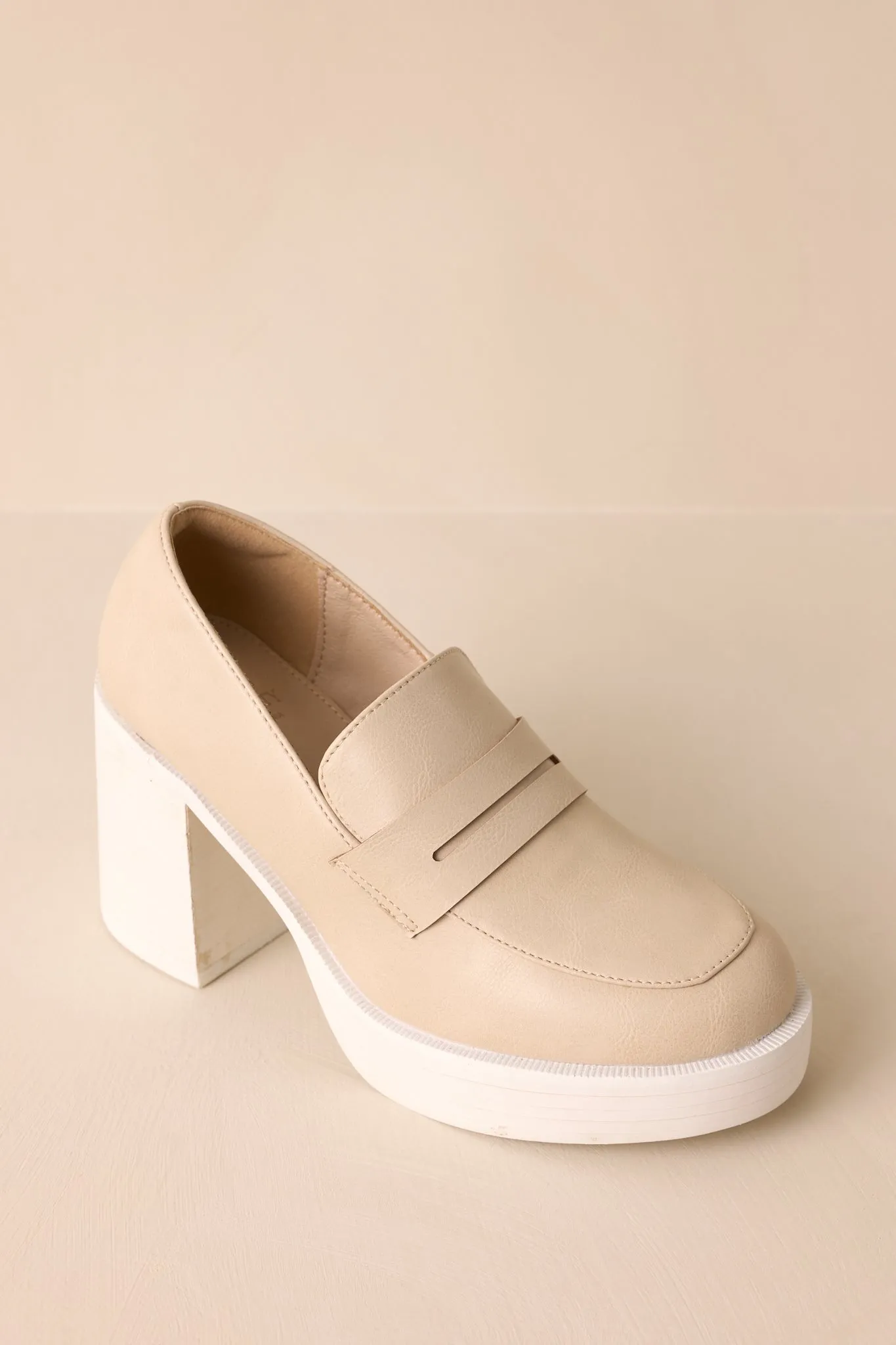 Like What I Like Beige Platform Loafer