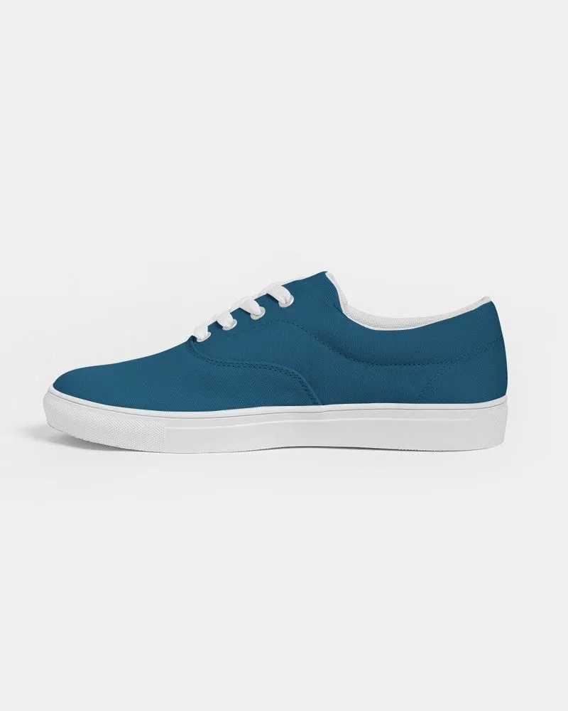 Medium Dark Blue Cyan Men's Canvas Sneakers | Men's | Medium Dark Pure Blue Cyan | C100M25Y0K60