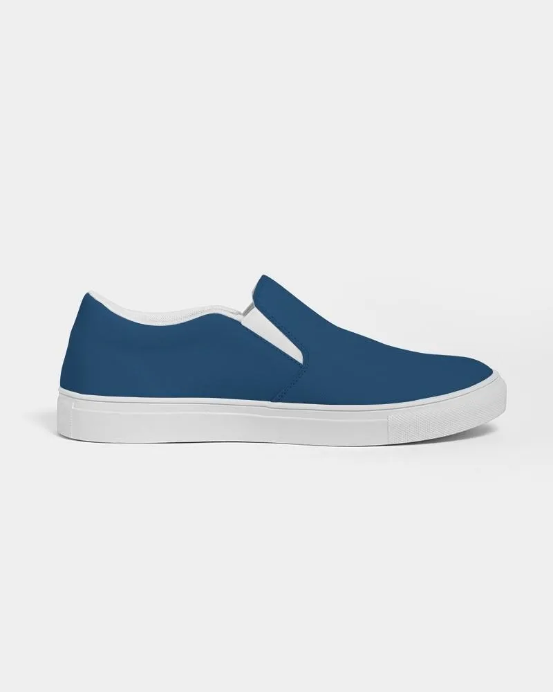 Medium Dark Blue Slip-On Canvas Sneakers | Women's | Medium Dark Pure Blue | C100M50Y0K60