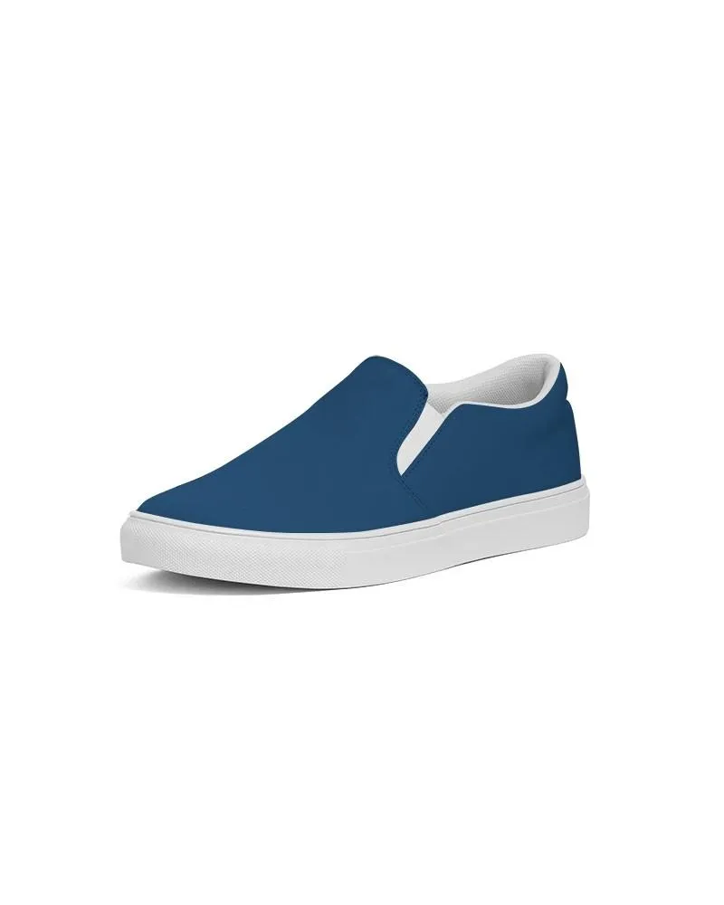 Medium Dark Blue Slip-On Canvas Sneakers | Women's | Medium Dark Pure Blue | C100M50Y0K60