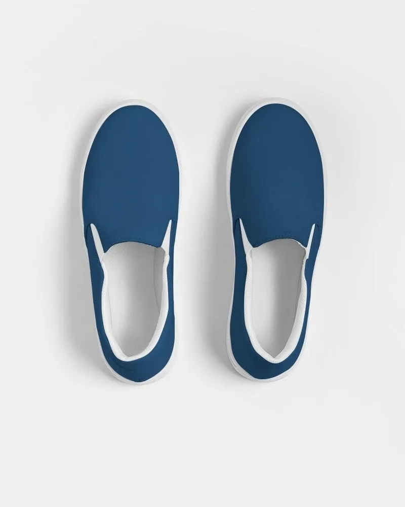 Medium Dark Blue Slip-On Canvas Sneakers | Women's | Medium Dark Pure Blue | C100M50Y0K60