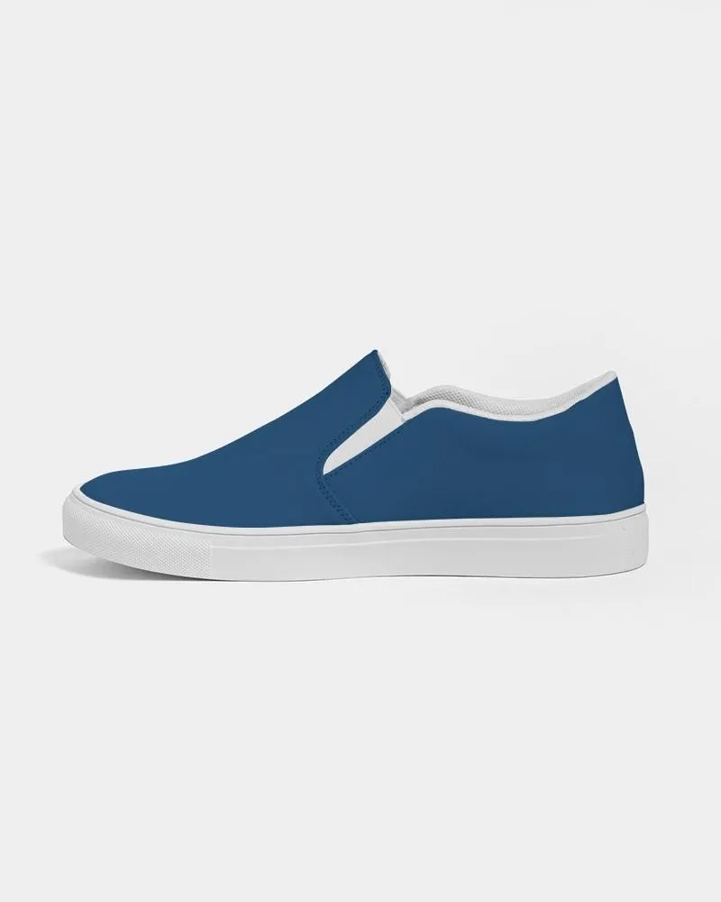 Medium Dark Blue Slip-On Canvas Sneakers | Women's | Medium Dark Pure Blue | C100M50Y0K60