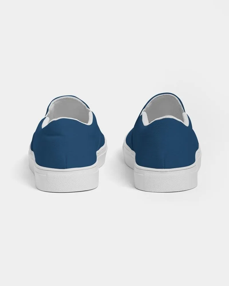 Medium Dark Blue Slip-On Canvas Sneakers | Women's | Medium Dark Pure Blue | C100M50Y0K60