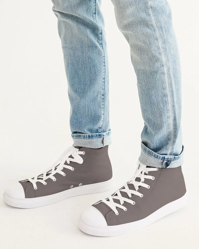 Medium Dark Brown Men's High-top Canvas Sneakers | Men's | Medium Dark Pale Brown | C60M60Y60K0