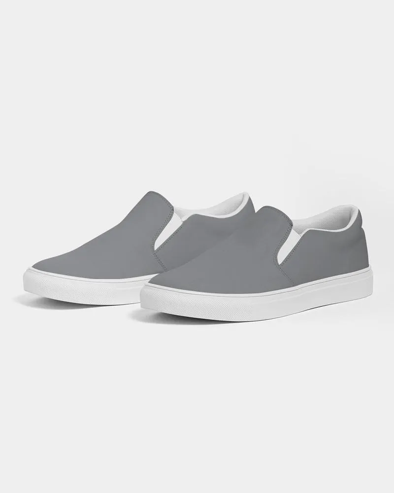 Medium Dark Gray Slip-On Canvas Sneakers | Men's | Medium Dark Pale Gray | C0M0Y0K60